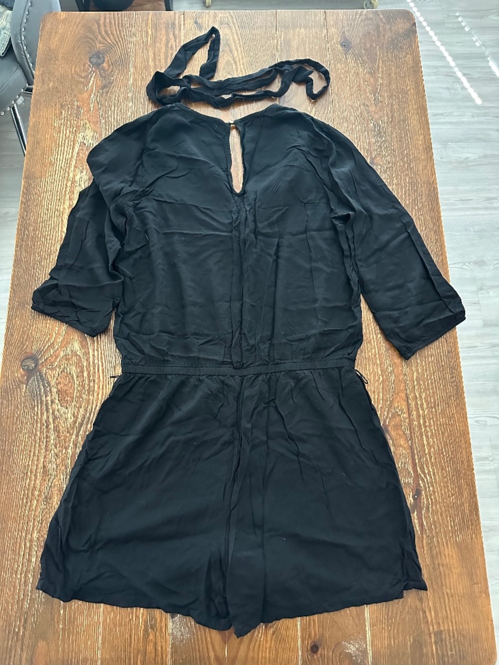 Just Fab Black Romper Size Large 3/4 sleeves - shorts